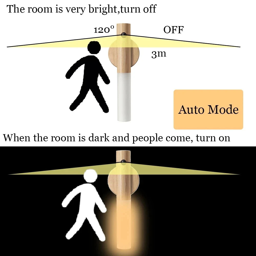 Wooden Magnetic Sensing Lamp
